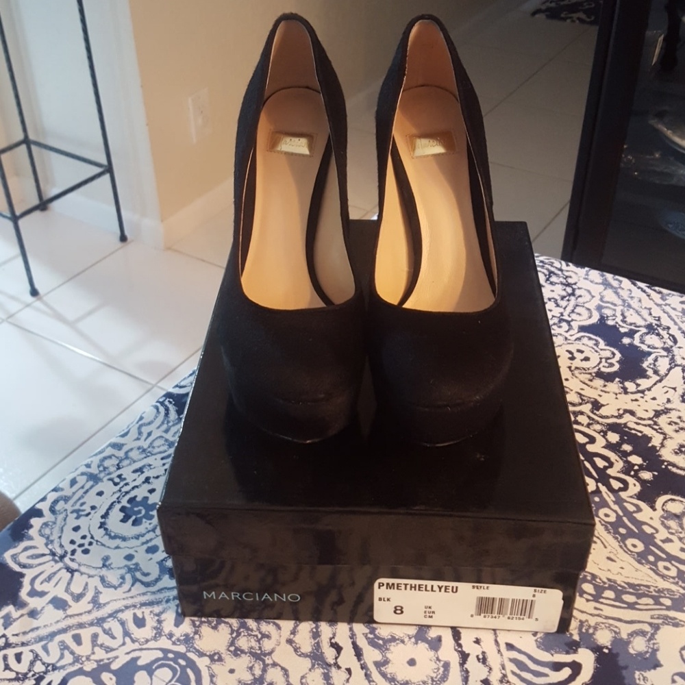 Marciano Black Platform Heels